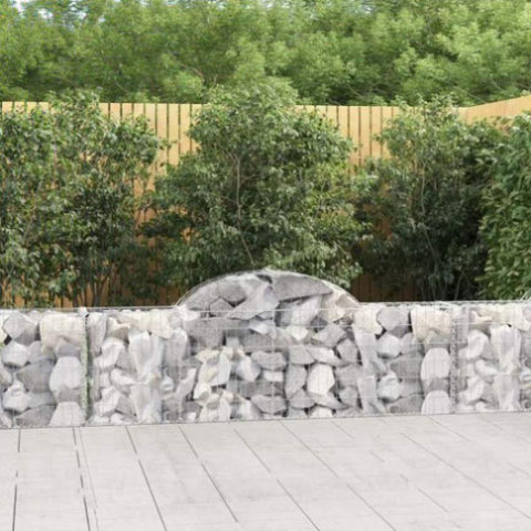 Arched Gabion Baskets 14 pcs 200x30x60/80 cm Galvanised Iron 3146080