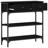 Console Table Black Oak 72.5 x 25 x 75 cm Engineered Wood 863521