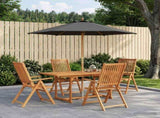 Outdoor Dining Set with Parasol 6 pcs Anthracite and Natural 3438531