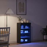 LED Sideboard Black Oak 60.5 x 37 x 100 cm Engineered Wood 863047