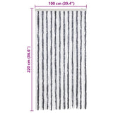 241225 Insect Curtain Grey and White 100x220 cm Chenille
