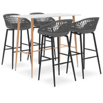ZNTS 5 Piece Bar Set White and Grey 3057433