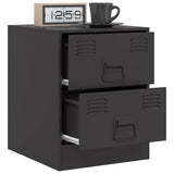 ZNTS Bedside Cabinets 2 pcs Black 34.5x39x44 cm Steel 841620