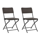 Folding Chair Set of 2 Brown HDPE and powder-coated steel 44551