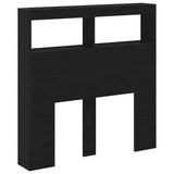 Headboard Cabinet with LED Black Oak 100x17x102 cm 863127