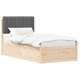 Bed Frame with Upholstered Headboard Dark Grey 90 x 200 cm 877795