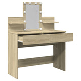 Dressing Table with LED Sonoma Oak 100x40x130 cm 848201