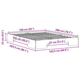 Bed Frame Brown 160 x 200 cm 873024
