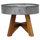 Coffee Table Mixed Recycled Wood 60x45 cm Silver 244511