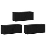 Wall-mounted TV Cabinet Set Black Oak Engineered Wood 3415602