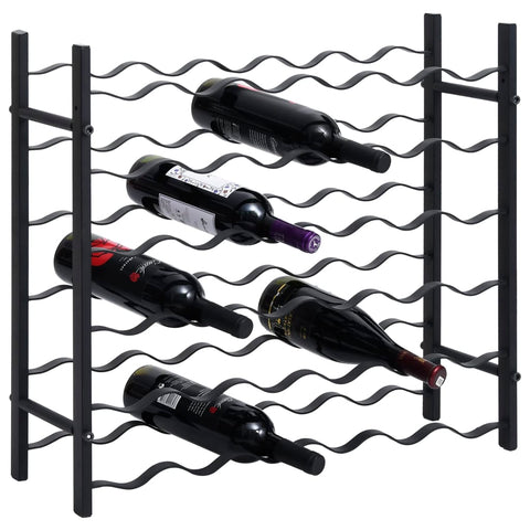 ZNTS Wine Rack for 36 Bottles Black Iron 325921