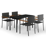 Garden Dining Set Black 3099415