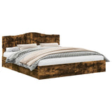 Storage Bed with Drawer Smoked Oak 180 x 200 cm Engineered Wood 3413072
