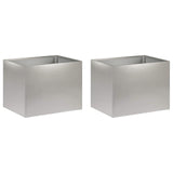 Garden Planter 2 pcs Silver 40 x 30 x 30 cm Stainless Steel 8005199