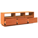 TV Cabinet Wax Brown 140x37x50 cm Solid Wood Pine 847122