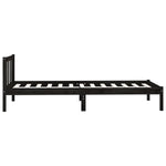 Bed Frame without Mattress Black Solid Wood Small Single 810046