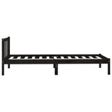 Bed Frame without Mattress Black Solid Wood Small Single 810046
