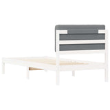 Bed Frame with Upholstered Headboard Light Grey 80 x 200 cm 877943