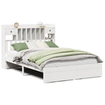 Bookcase Bed without Mattress White 140x190cm Solid Wood Pine 3322412