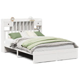 Bookcase Bed without Mattress White 140x190cm Solid Wood Pine 3322412