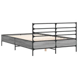 Bed Frame Grey Sonoma Engineered wood, metal, plywood 120x200 cm 3280040