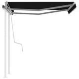 3069919 Manual Retractable Awning with Posts 3,5x2,5 m Anthracite