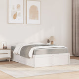 Bed with Mattress White 120x200 cm Solid Wood Pine 3281938