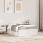 Bed with Mattress White 120x190 cm Small Double Solid Wood Pine 3281953