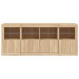 Sideboard with LED Lights Sonoma Oak 163x37x67 cm 3209074