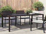 Garden Table Brown 150 x 90 x 75 cm Poly Rattan 362539
