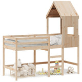 ZNTS Loft Bed with Ladder and Roof without Mattress 80x200 cm 3282022