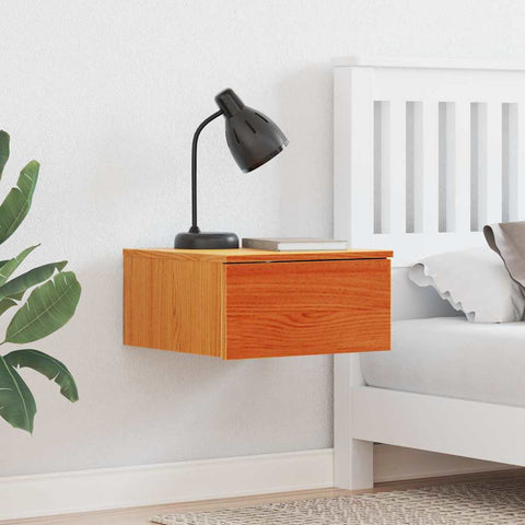 ZNTS Wall-mounted Bedside Table Wax brown 37 x 35 x 18.5 cm 873485