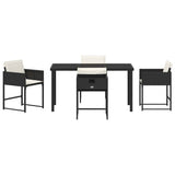 Garden Dining Set with Cushion 5 pcs Black Poly Rattan 3380005