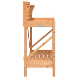 Potting Bench with Trellis Brown Solid Wood Fir 368429