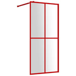 Walk-in Shower Wall with Clear ESG Glass Red 100x195 cm 154946