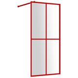 Walk-in Shower Wall with Clear ESG Glass Red 100x195 cm 154946