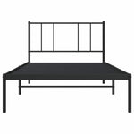 Metal Bed Frame without Mattress with Headboard Black 100x190cm 352474