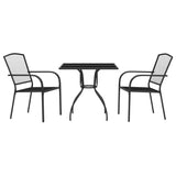 Garden Dining Set Anthracite Steel 3 Piece Set Stackable 3187965
