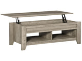 Lift Top Coffee Table w/ Hidden Storage Compartment Open Shelves Lift Tabletop Pop Up Centre Table T3398P343169