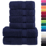 6 Piece Premium Towel Set SOLUND Navy Blue 600 gsm 137558