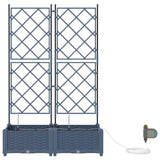 Garden Planter 2 pcs Grey 80 x 40 x 126 cm Plastic 42002873