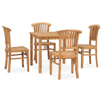 ZNTS 5 Piece Garden Dining Set Solid Teak Wood 3060015