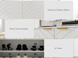 Shoe Storage Cabinet, Modern Shoe Cupboard with Open Shelf, Adjustable Shelf, 6 Vents, Shoe Rack for T3398P343522