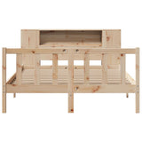 Bookcase Bed without Mattress 135x190 cm Double Solid Wood Pine 3321651