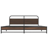 Metal Bed Frame without Mattress Brown Oak 183x213 cm 3318705