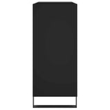 Record Cabinet Black Engineered wood, Iron Medium Record Cabinet 831781