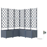 Garden Planter 5 pcs LiGht Grey 120 x 120 x 142 cm Plastic 42002902