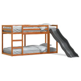 Bunk Bed with Slide&Ladder without Mattress Wax Brown 90x200 cm 3284244