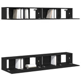 TV Cabinet Set 4 pcs Black Oak Engineered Wood 3333050