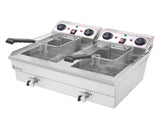 EH102V 16.9QT / 16L Total Capacity 24.9QT/23.6L Stainless Steel Faucet Double Tank Deep Fryer 43647401